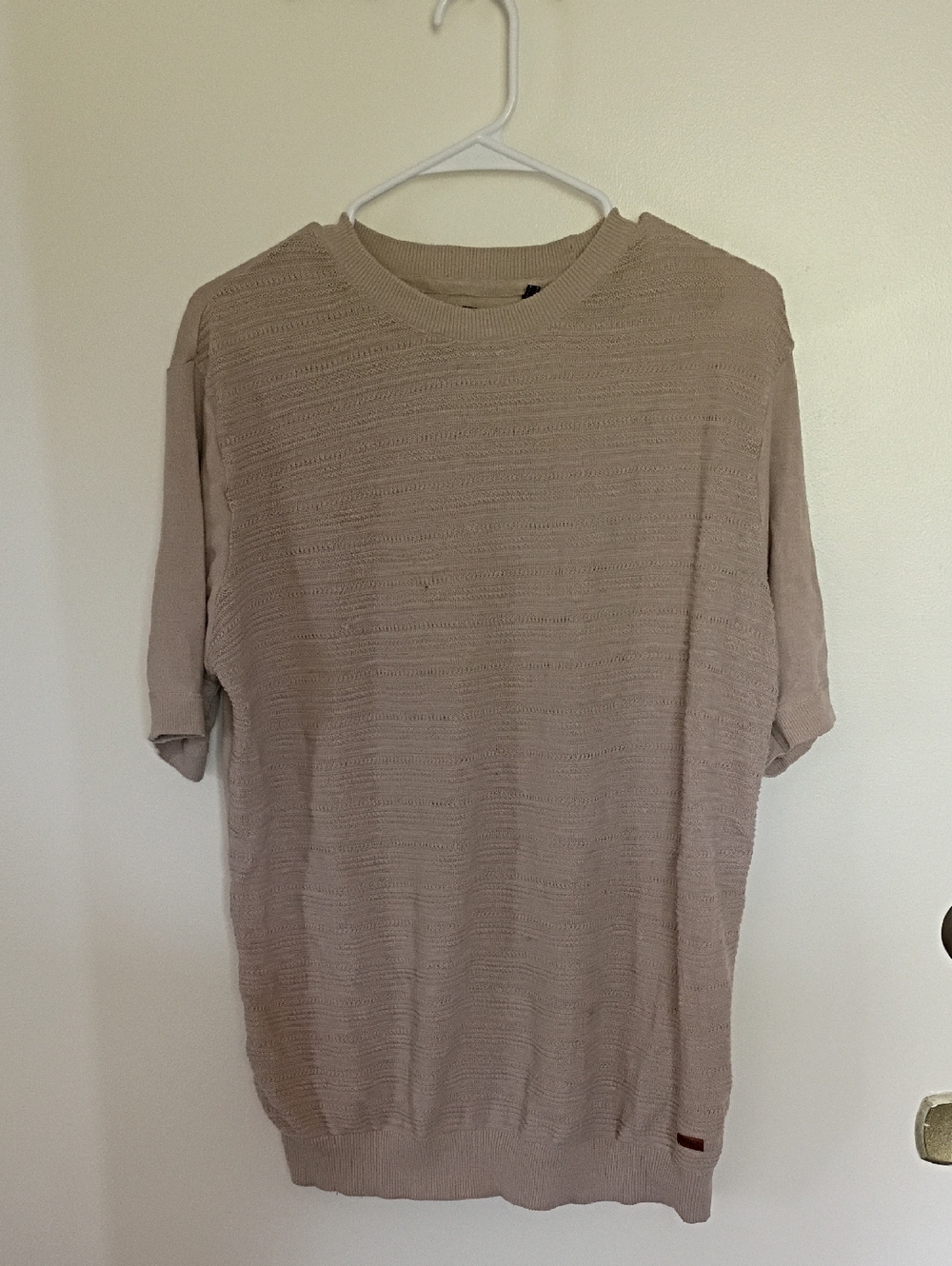 Buffalo David Bitton Short Sleeve Crewneck Shirt in Beige Taupe